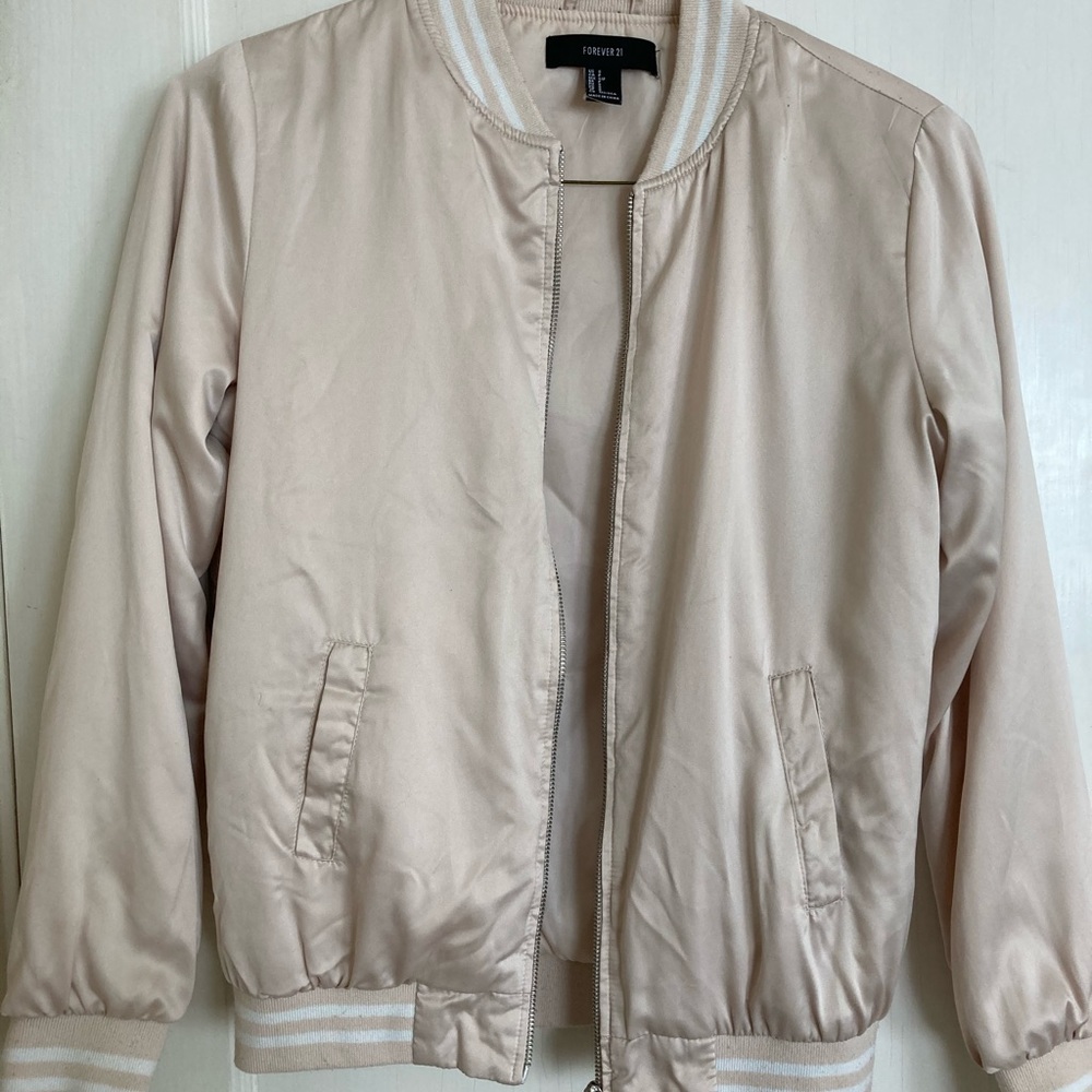 Forever 21 - Blush Pink, satin bomber jacket